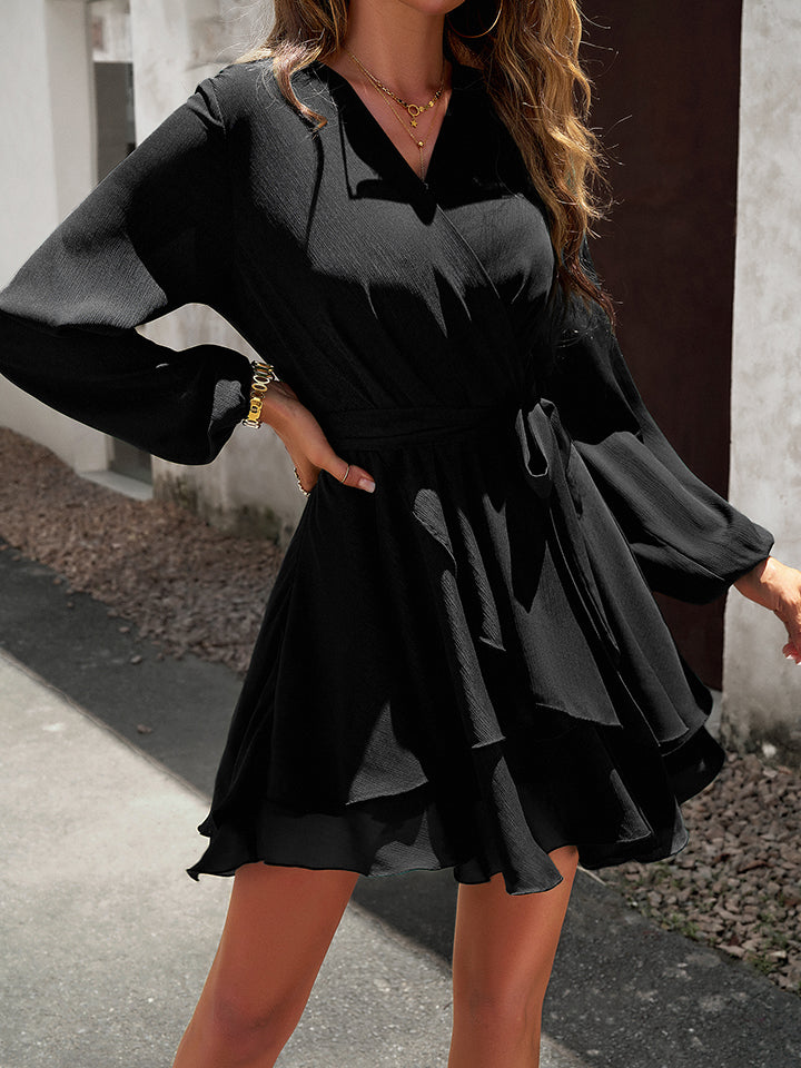 Own the Night Black Long Sleeve Mini Dress