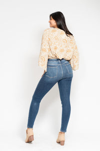 Baylee High Rise Button Fly Skinny Jeans