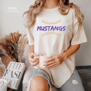 Comfort Colors Mustangs Baseball Laces Tee