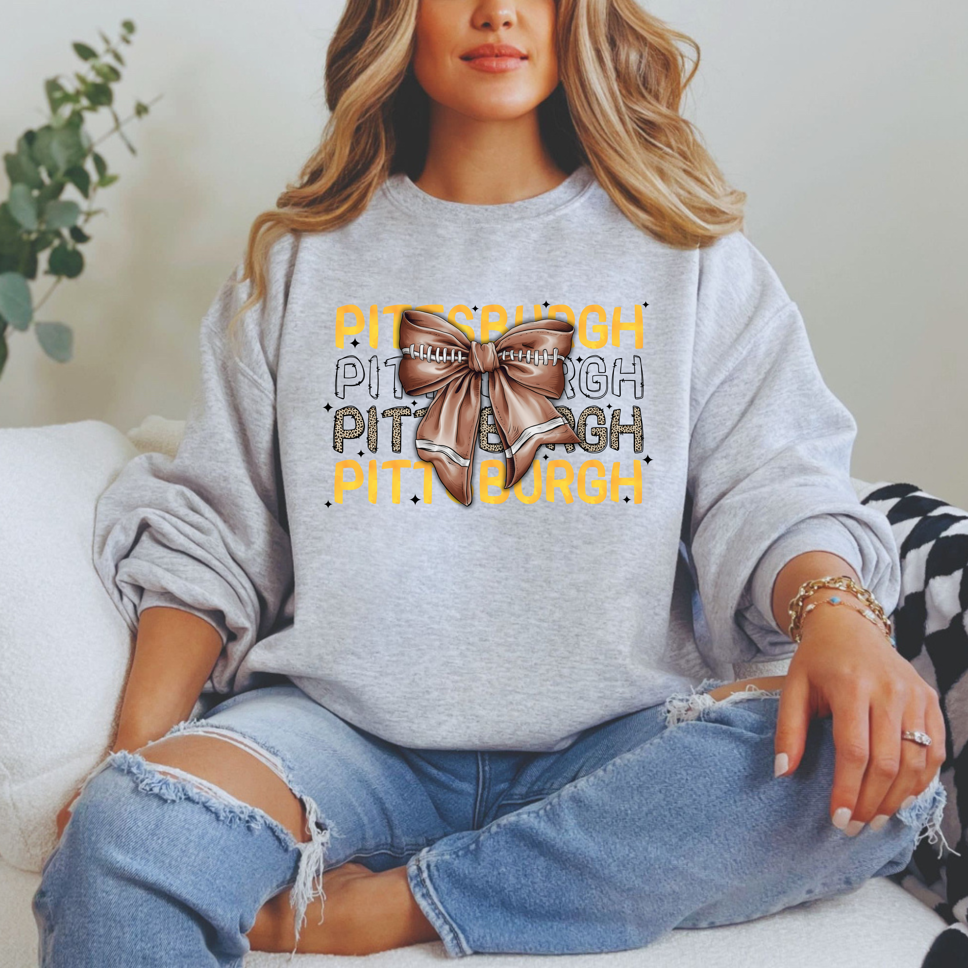 Pittsburgh Football Bow Sweatshirt