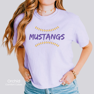 Comfort Colors Boxy Crop Mustangs Laces Tee