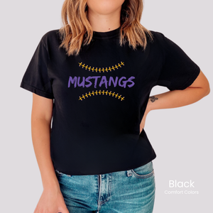 Comfort Colors Boxy Crop Mustangs Laces Tee
