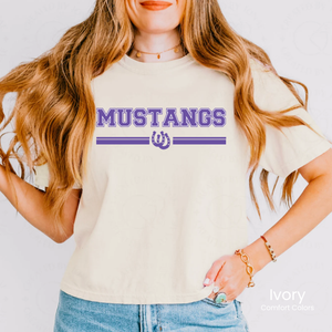 Comfort Colors Boxy Crop Mustangs Chic Tee