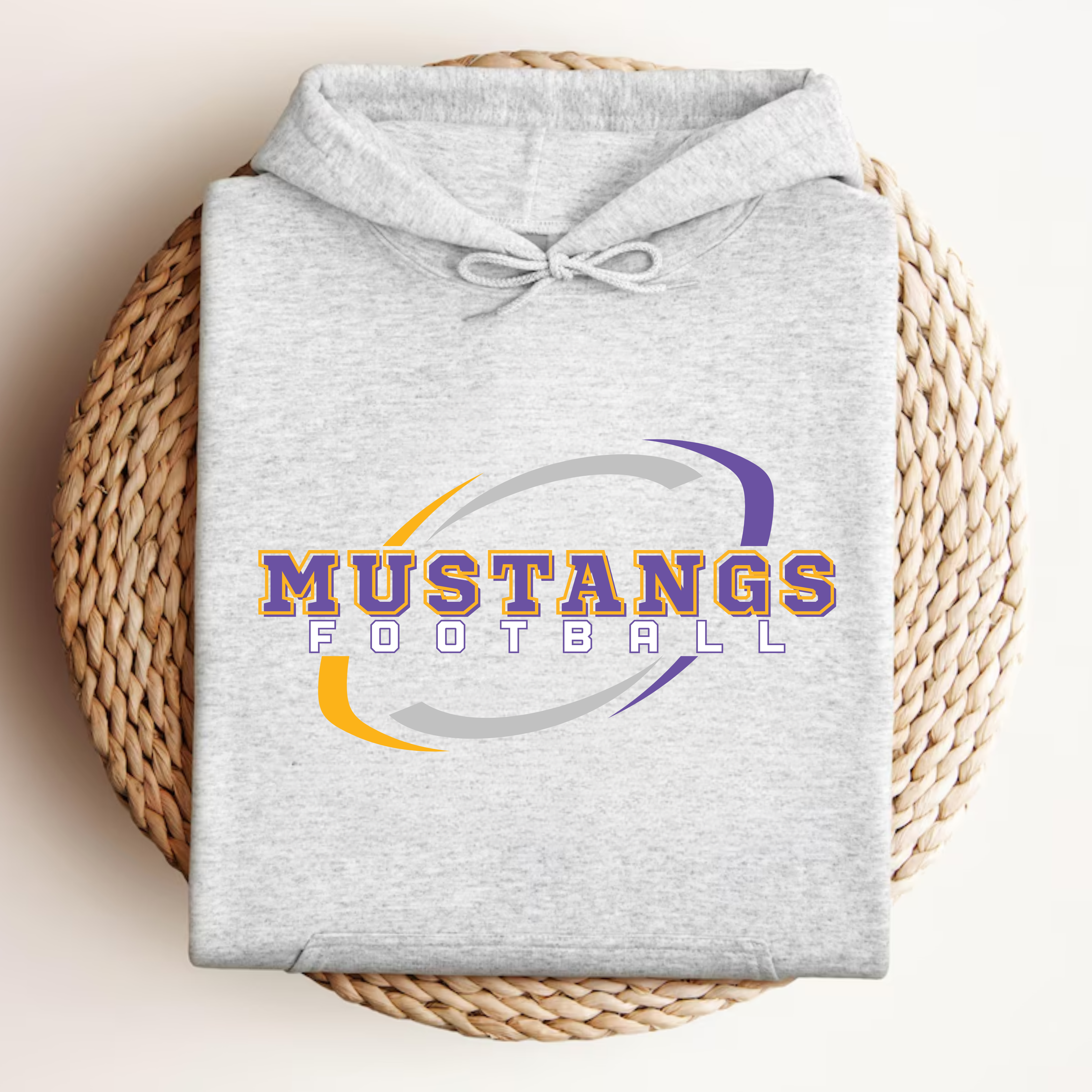 Gildan Softstyle Mustangs Football Swirl Hoodie