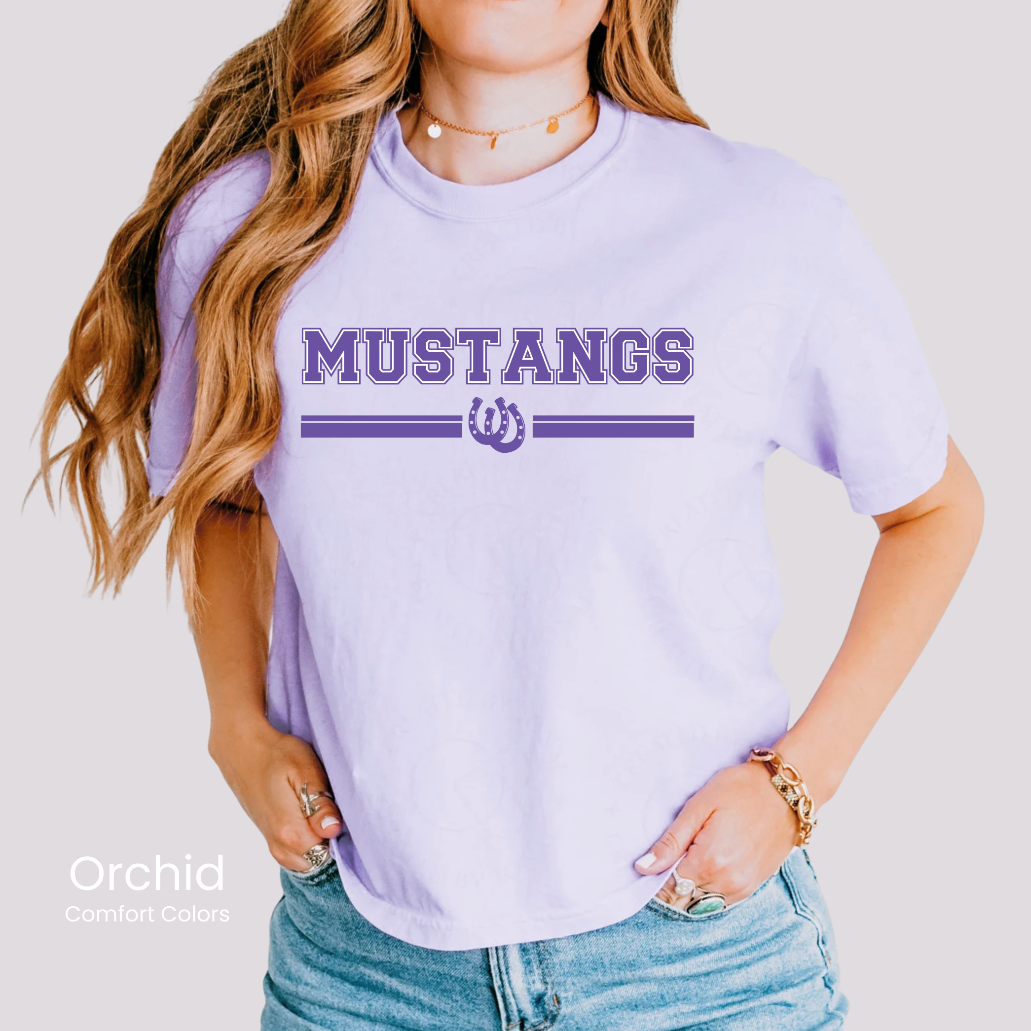 Comfort Colors Boxy Crop Mustangs Chic Tee