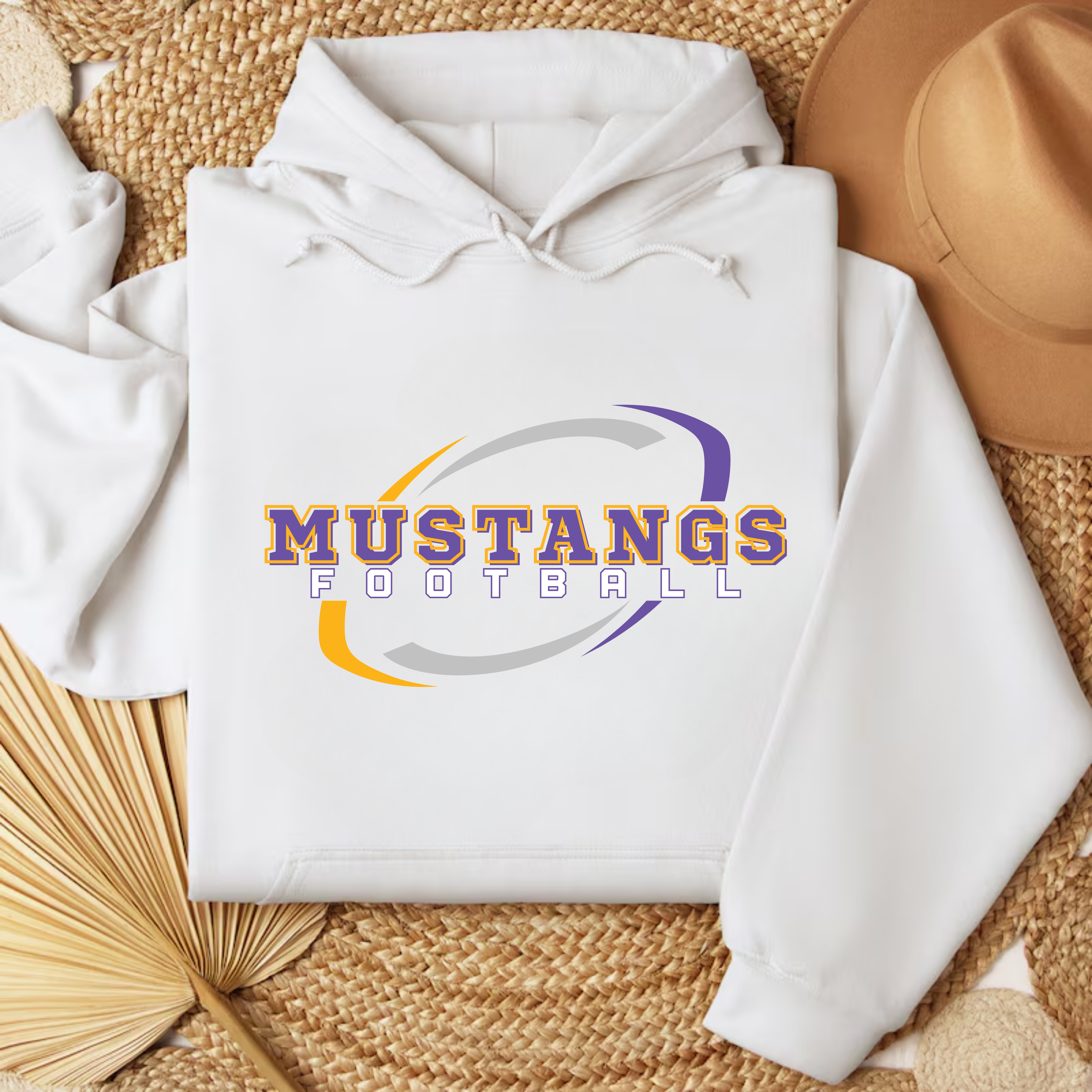 Gildan Softstyle Mustangs Football Swirl Hoodie