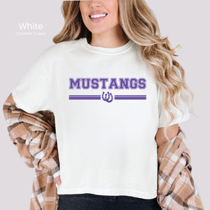 Comfort Colors Boxy Crop Mustangs Chic Tee
