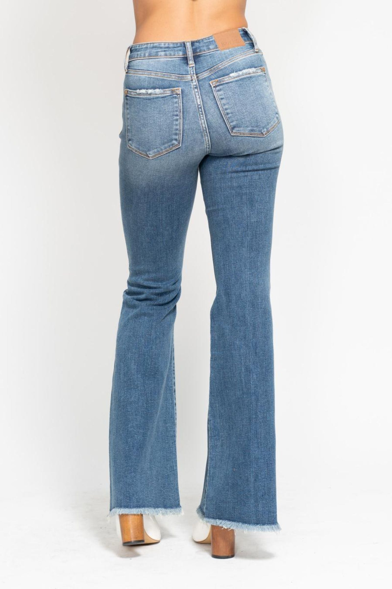 Fallon Mid Rise Button Fly Flares