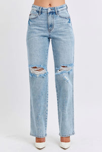 Cici High Waist Rigid Magic 90's Straight Jeans