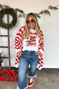 {PRE-ORDER} Red Checker Holiday Cloud Cardigans
