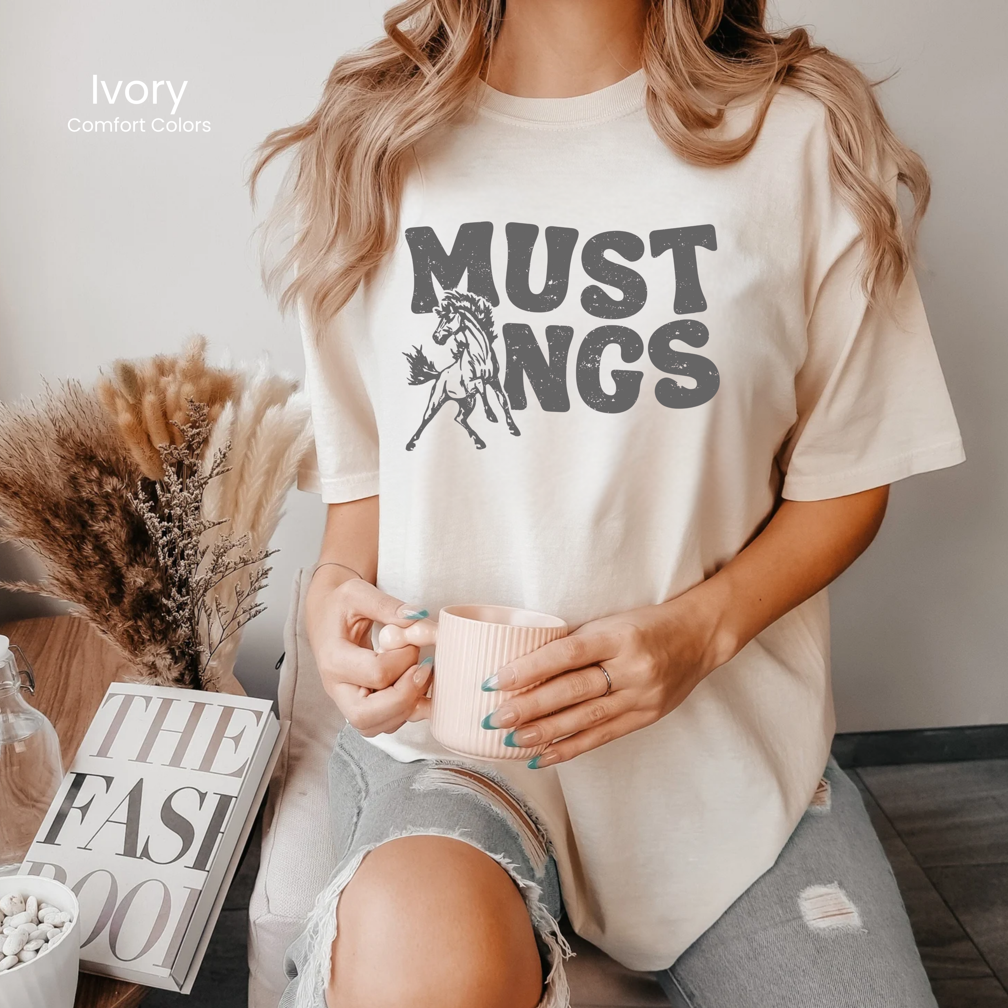 Comfort Colors Grey Groovy Mustangs Tee
