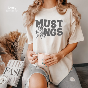 Comfort Colors Grey Groovy Mustangs Tee