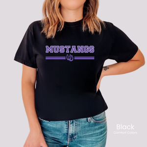 Comfort Colors Boxy Crop Mustangs Chic Tee