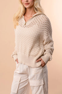 Breezy Baby Open Knit Quarter Zip