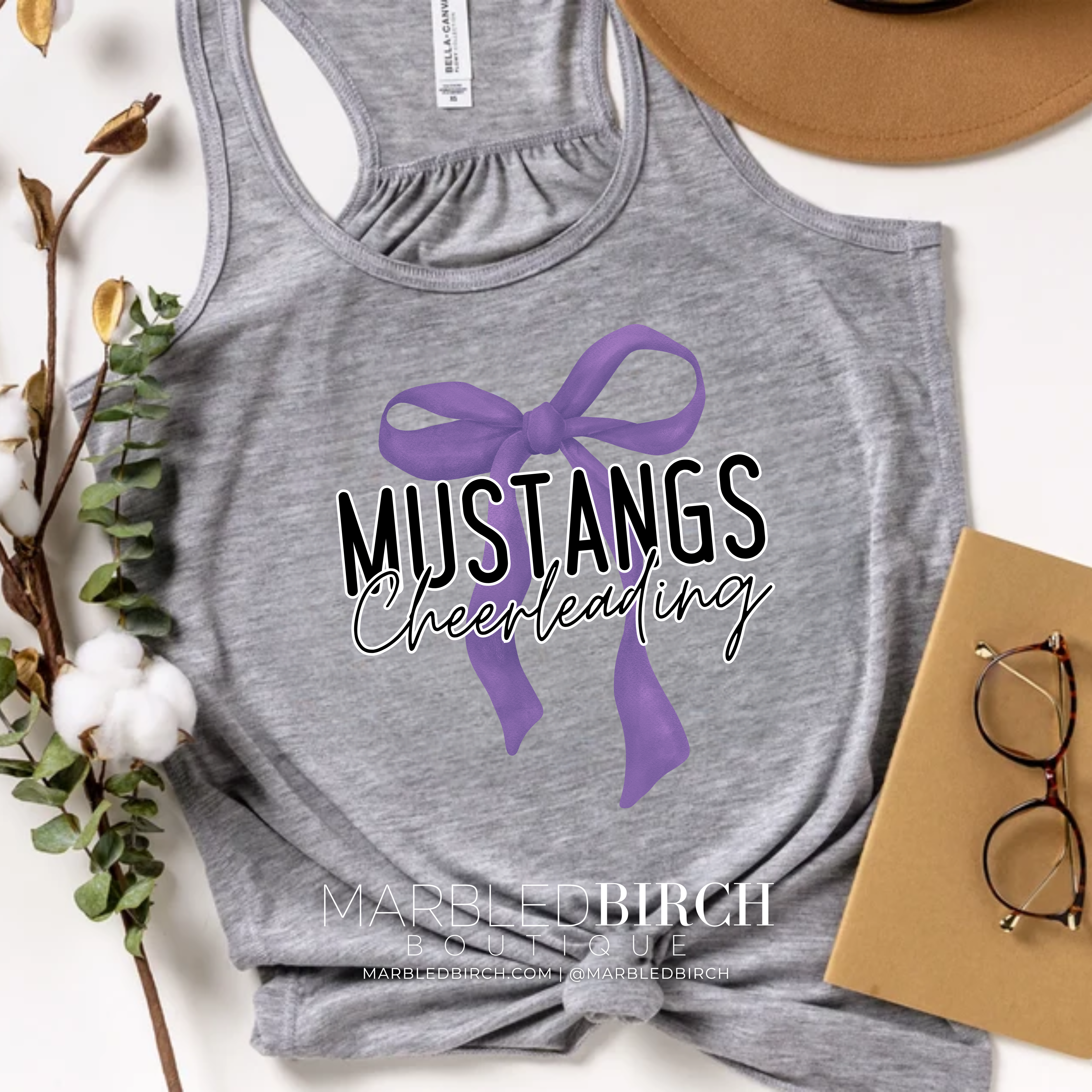 Mustangs Cheerleading Bow Tank