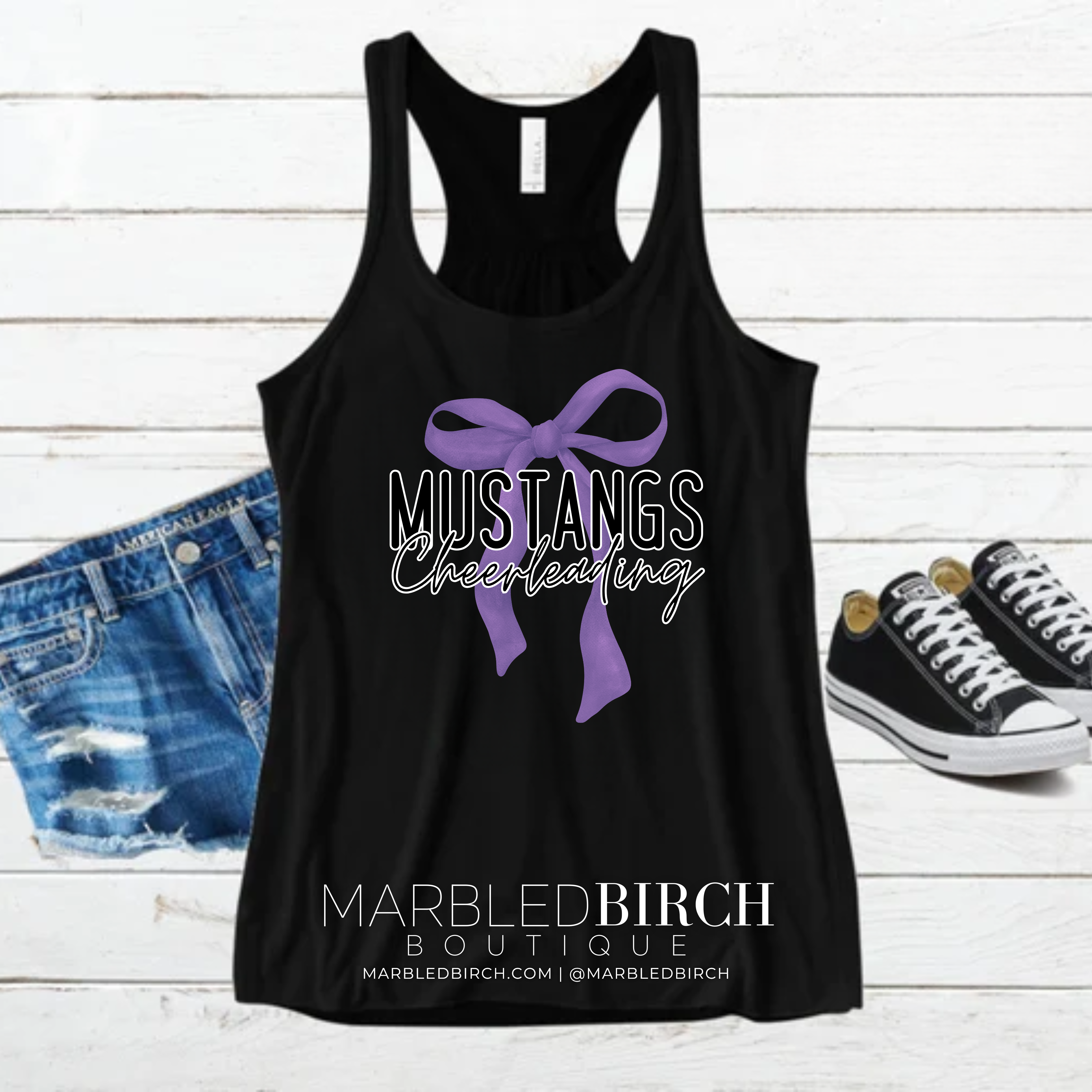 Mustangs Cheerleading Bow Tank