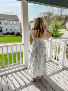 Fruit Blossom Tiered Midi Dress