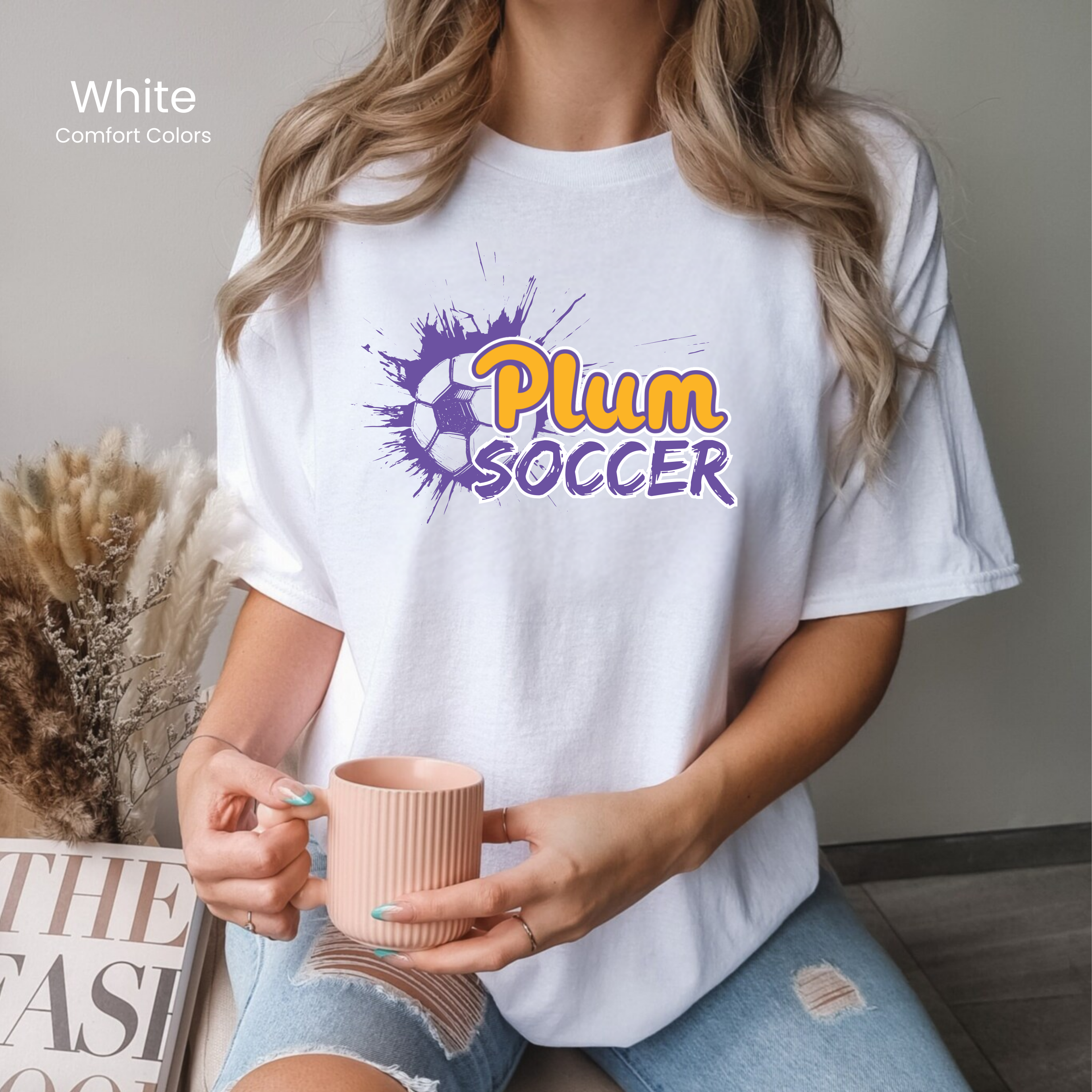 Comfort Colors Plum Soccer Splat Tee