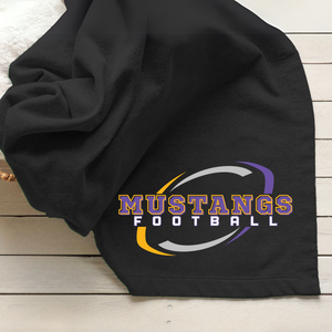 Mustangs Football Swirl Blanket
