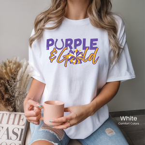 Comfort Colors Purple & Gold Pom Tee