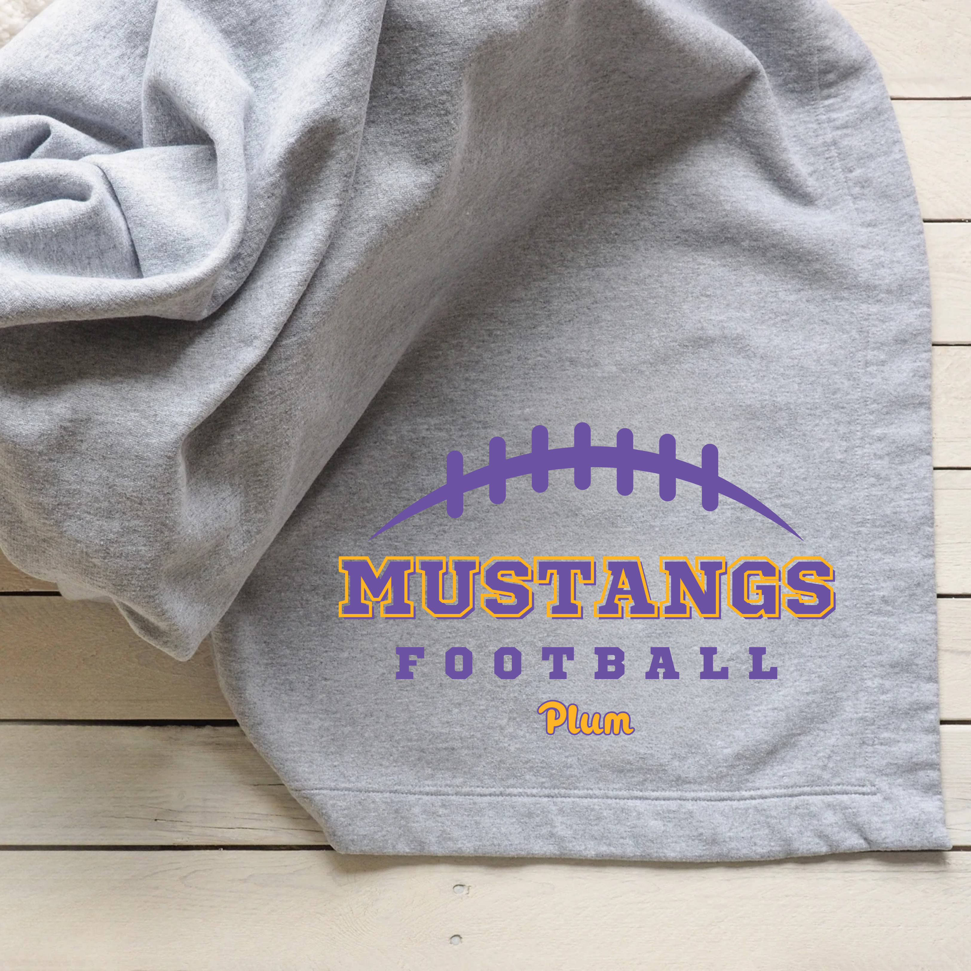 Plum Mustangs Football Blanket