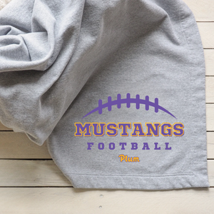 Plum Mustangs Football Blanket