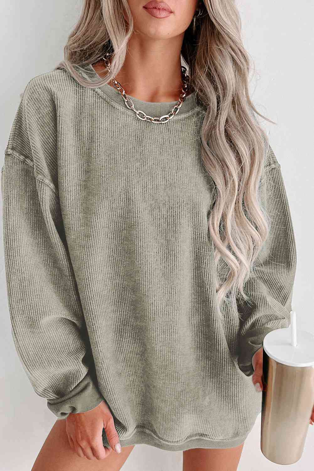 Sage Dropped Shoulder Sweatshirt