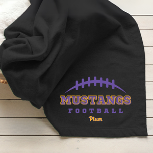 Plum Mustangs Football Blanket