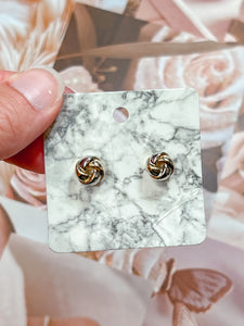 Two Toned Knot Studs