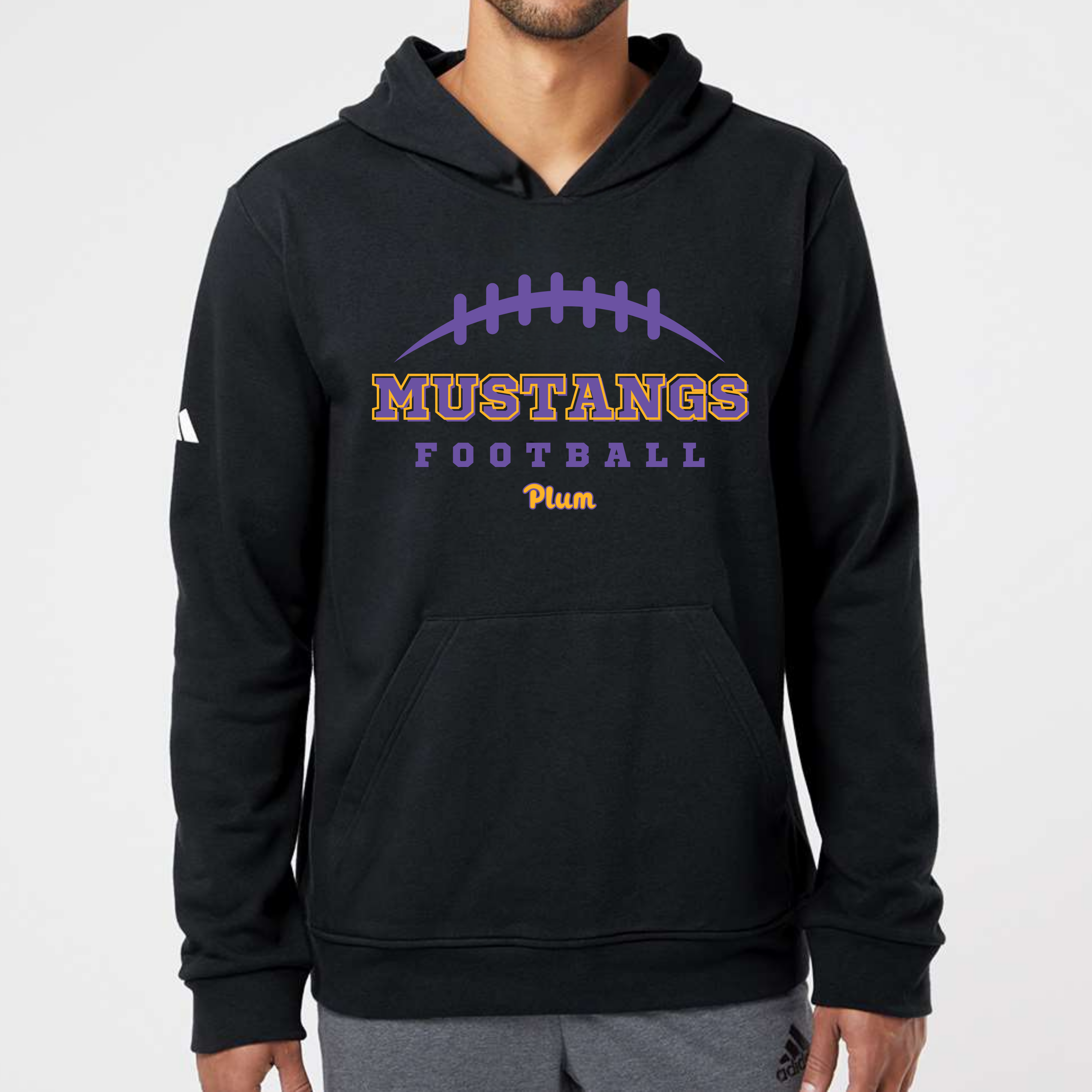 Adidas Plum Mustangs Football Hoodie