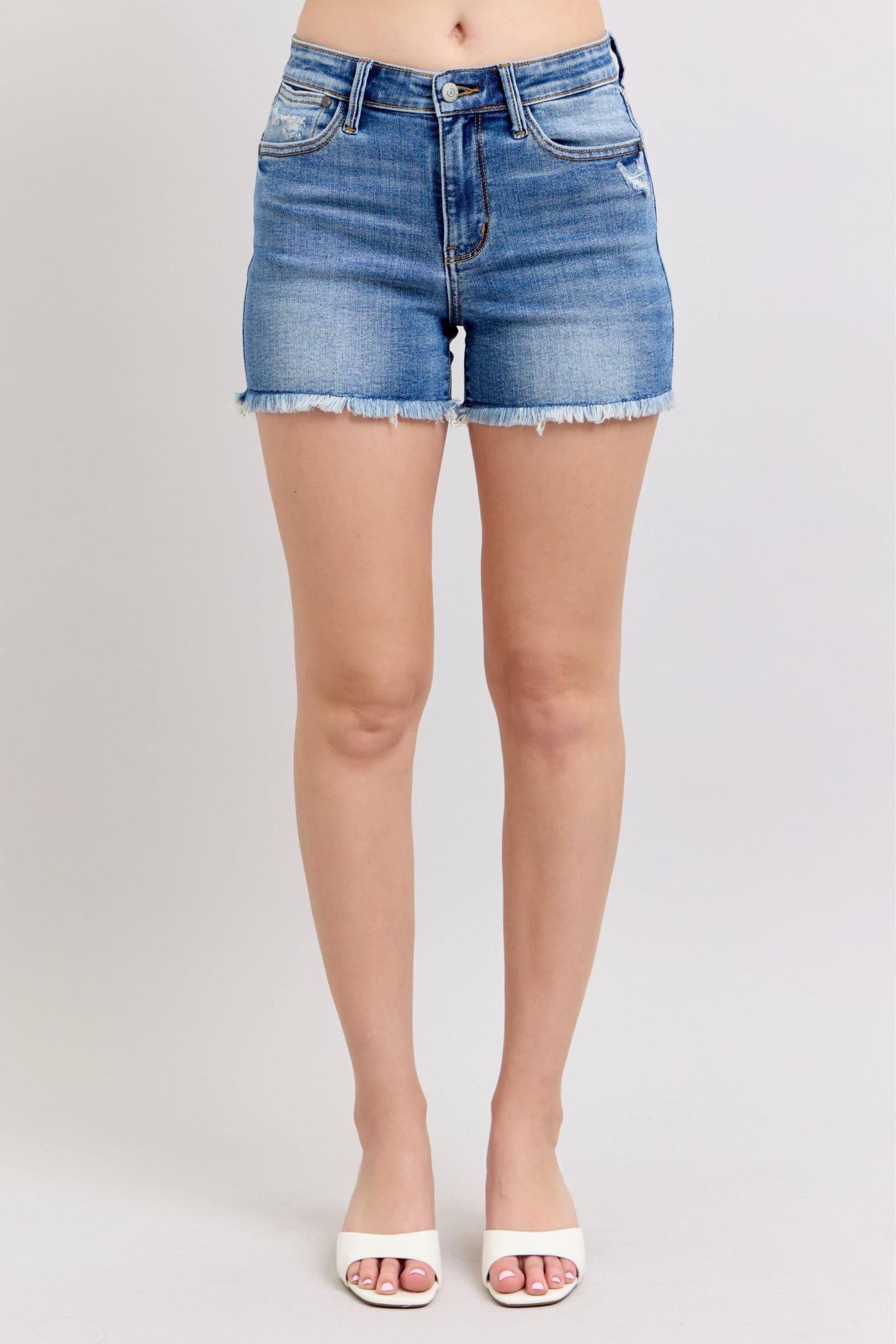 Victoria Frey Hem Vintage Wash Shorts