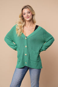 Kelly Green Button Up Cardi