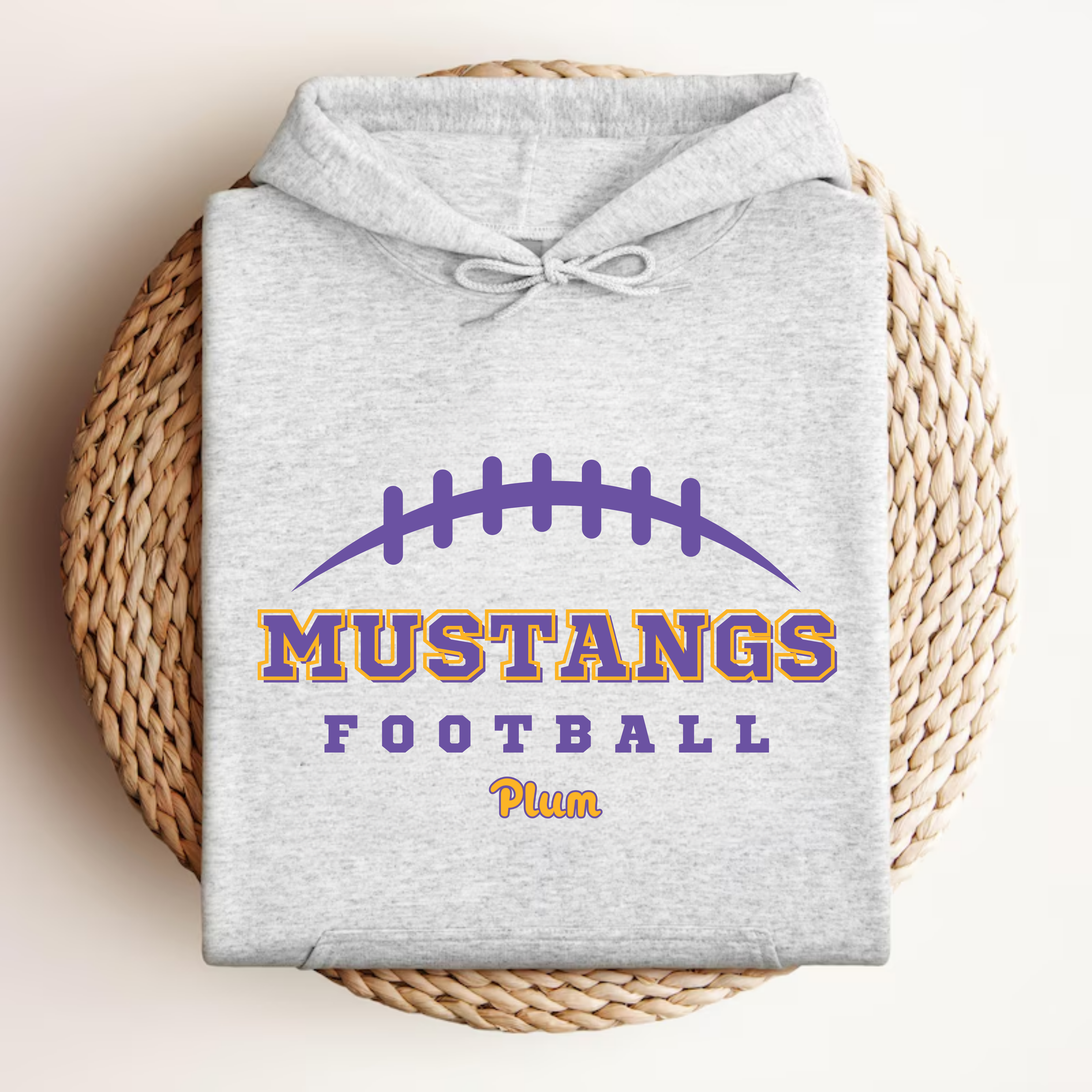 Gildan Softstyle Plum Mustangs Football Hoodie