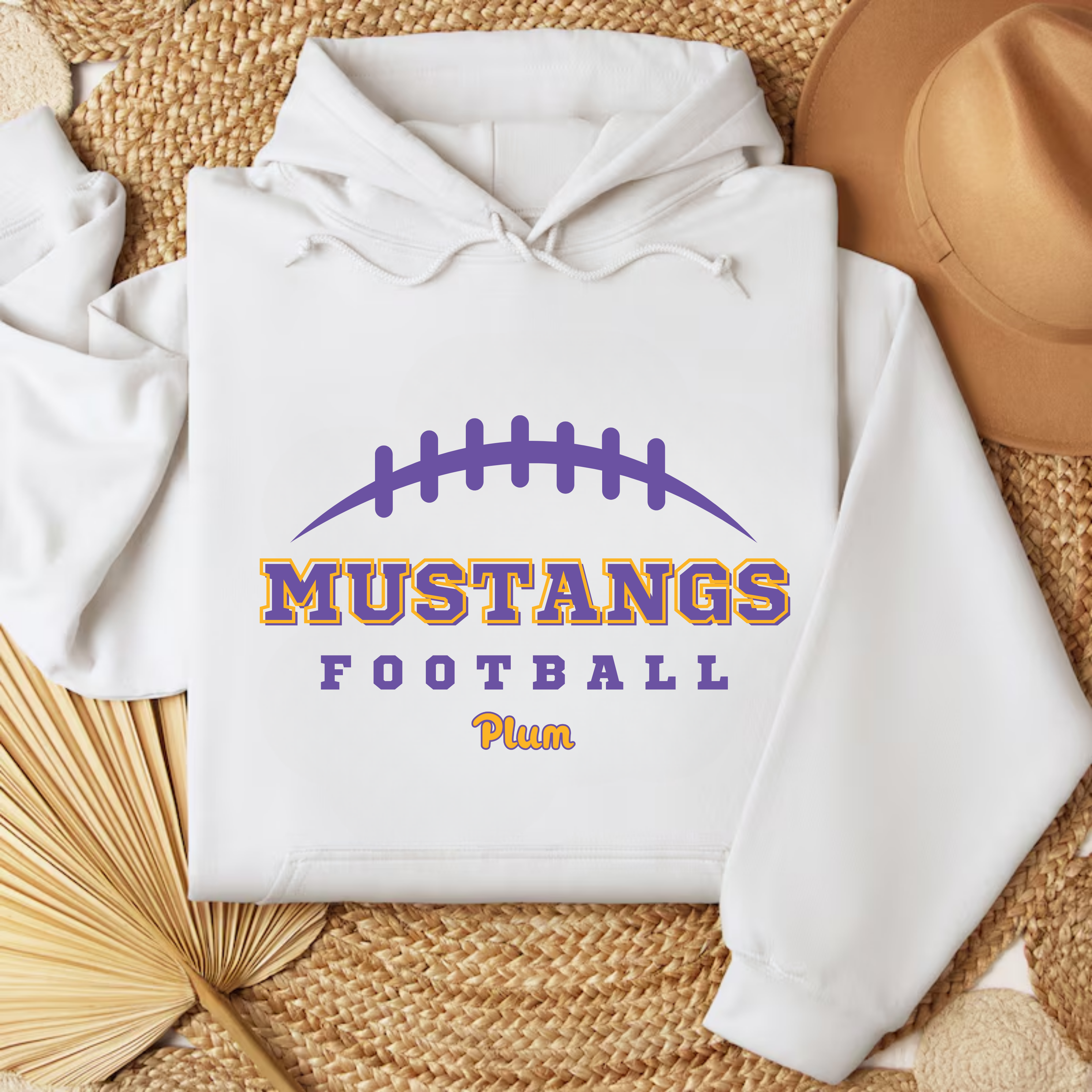 Gildan Softstyle Plum Mustangs Football Hoodie