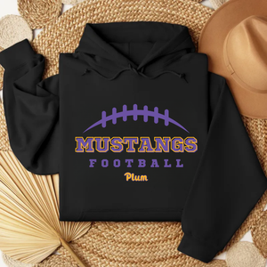 Gildan Softstyle Plum Mustangs Football Hoodie