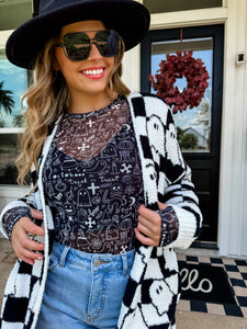 {Pre-Order} Spooky Mesh Top