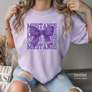 Comfort Colors Mustangs Bow Tee