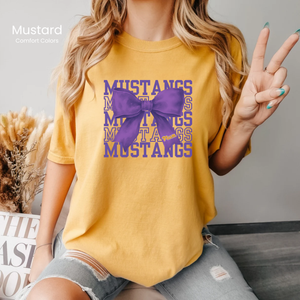 Comfort Colors Mustangs Bow Tee