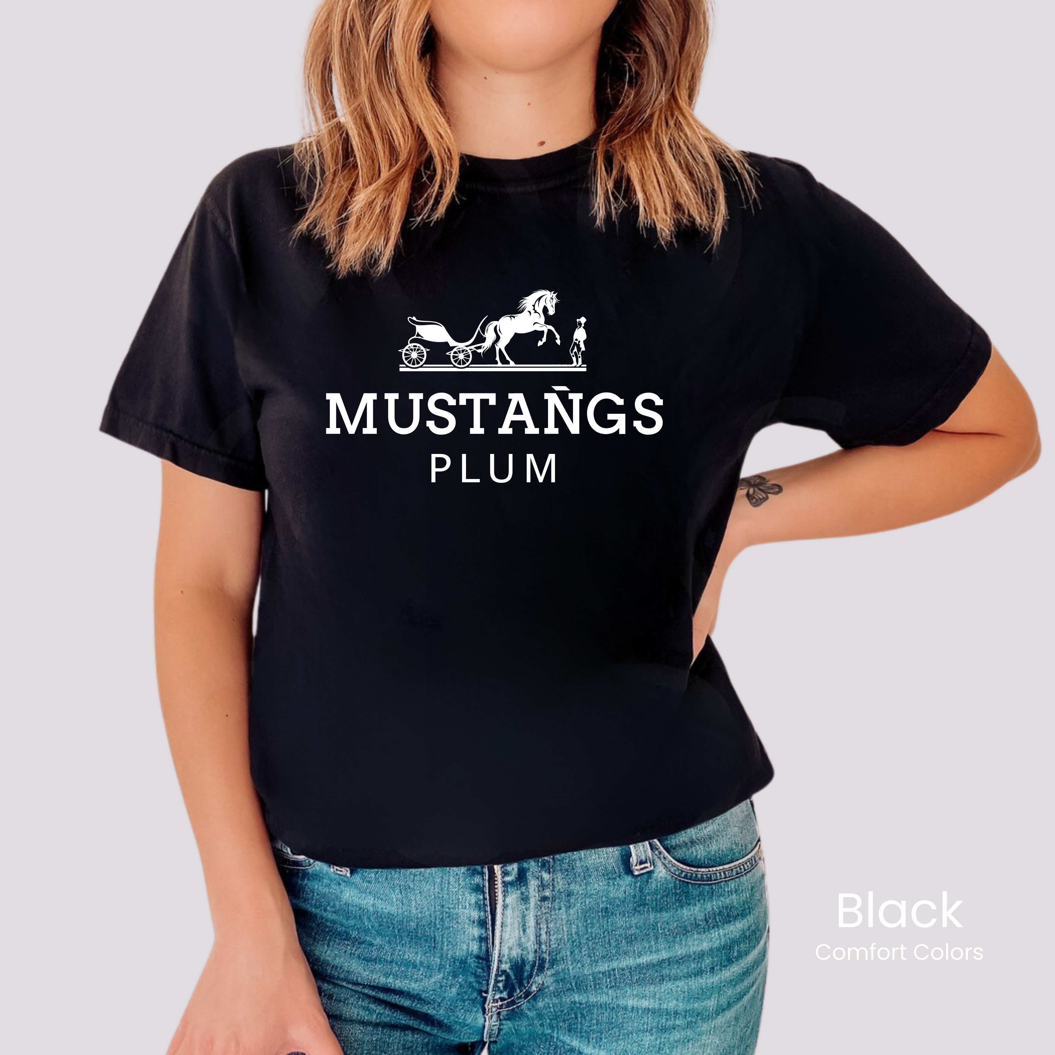 Comfort Colors Boxy Crop Mustangs Carriage Tee