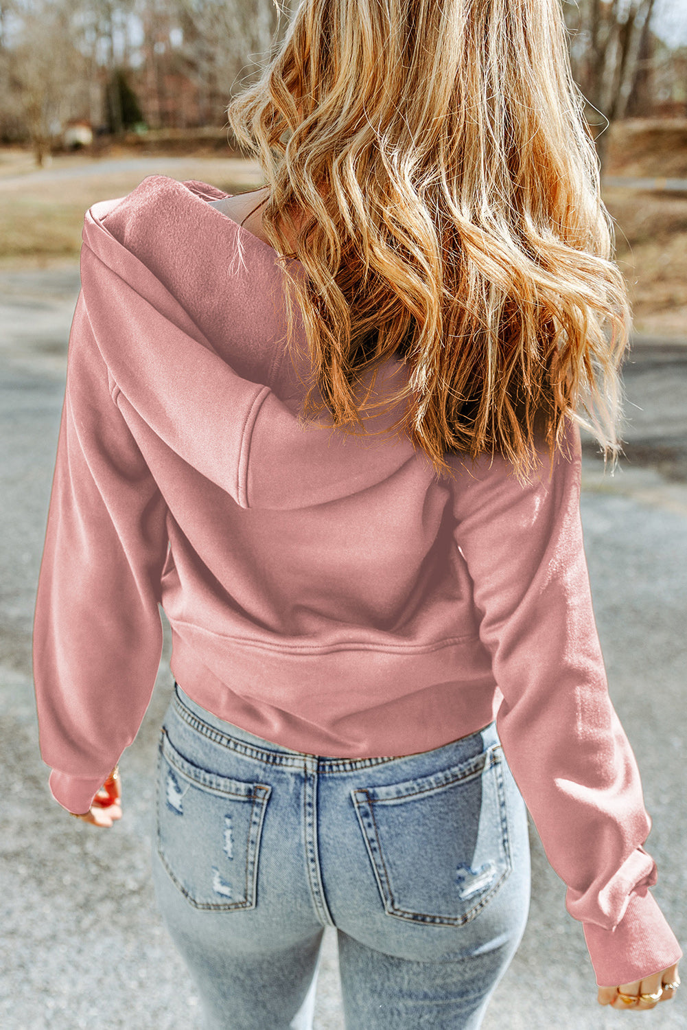 Don’t Make Me Blush Half-Zip Hooded Pullover