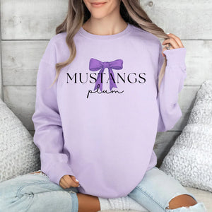Plum Mustangs Bow Crewneck Sweatshirt