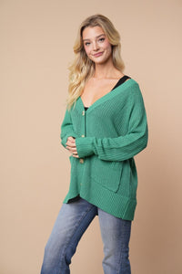 Kelly Green Button Up Cardi