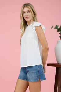 Lacey Ruffles Short Sleeve Top