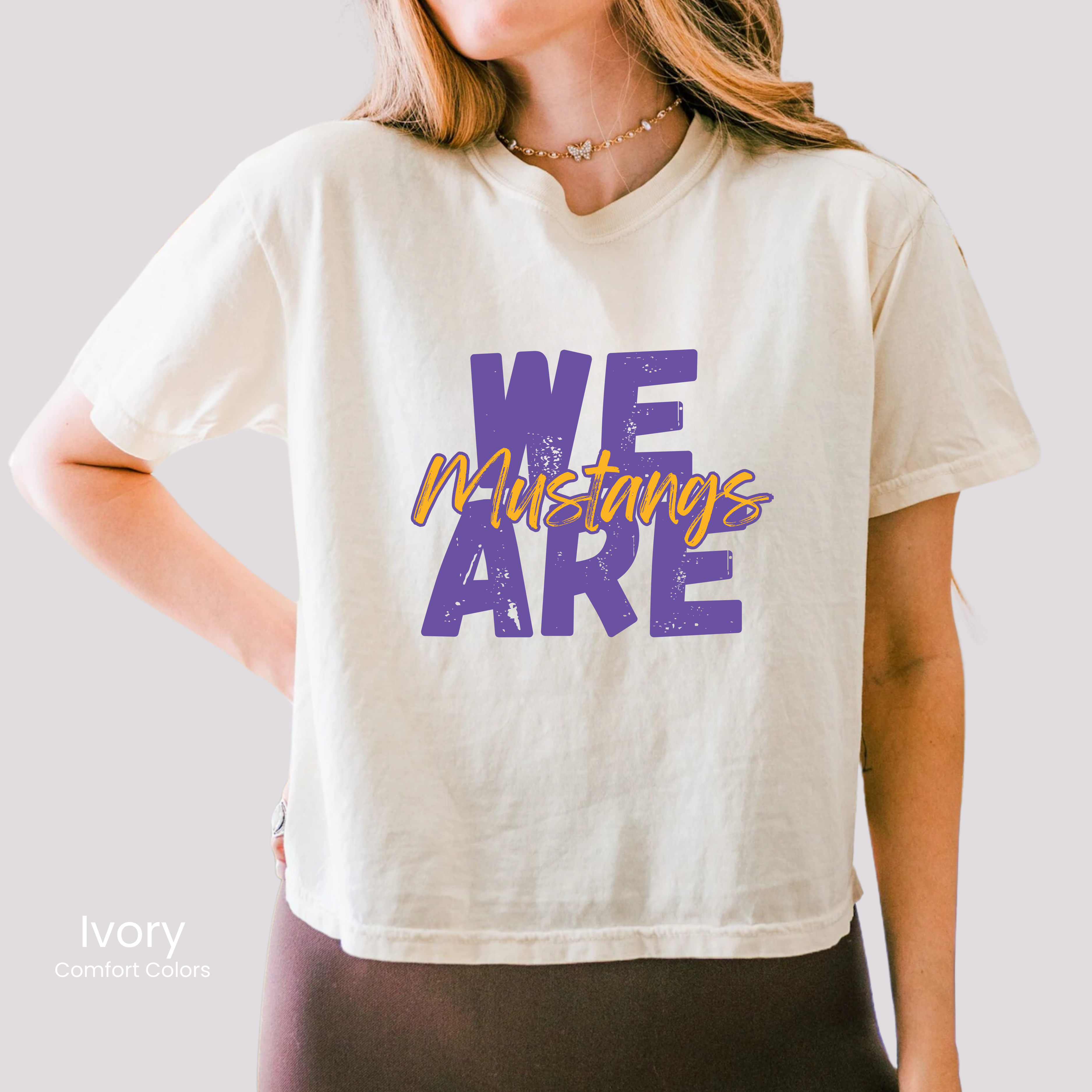 Comfort Colors Boxy Crop We Are Mustangs Tee