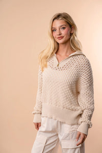 Breezy Baby Open Knit Quarter Zip