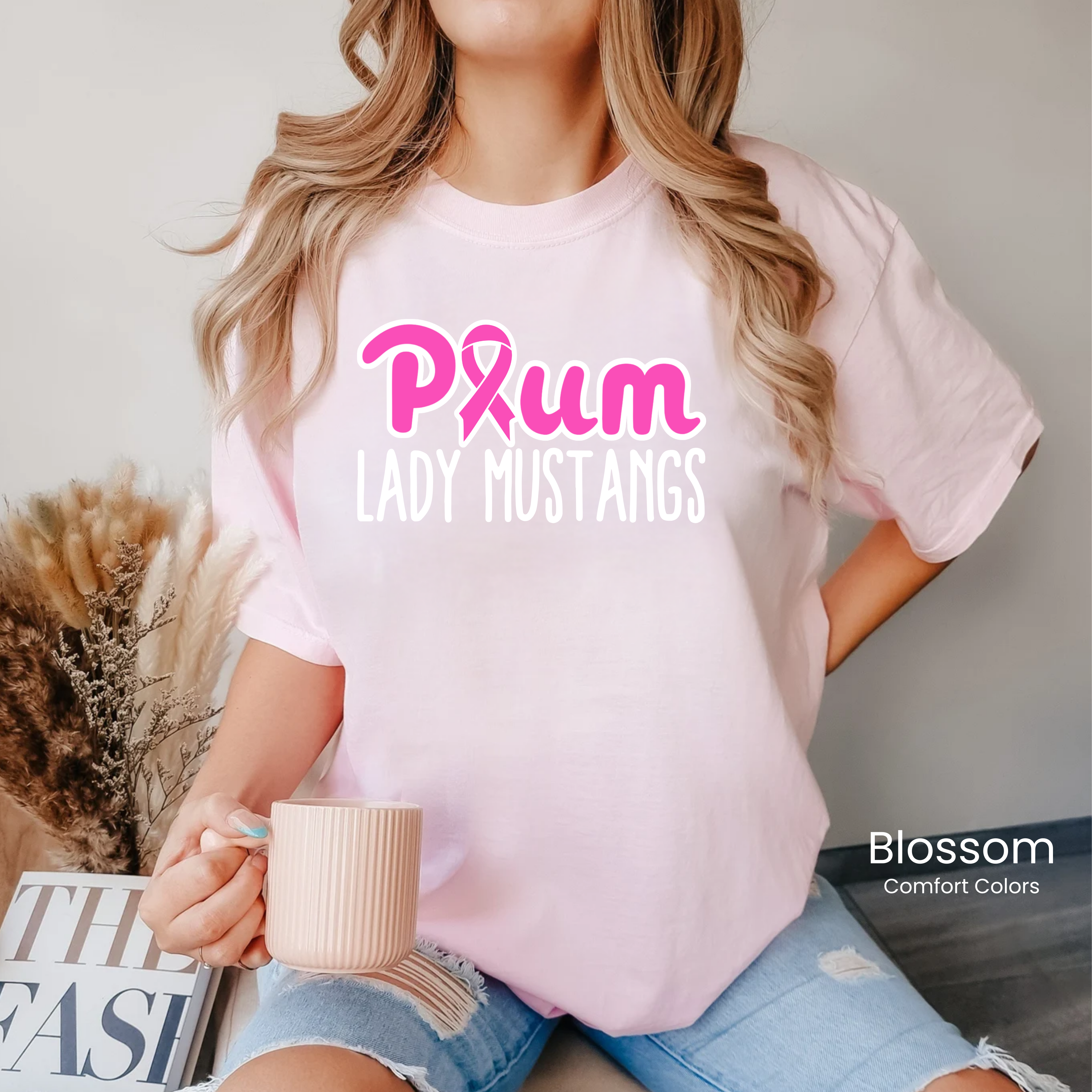 Comfort Colors Lady Mustangs Ribbon Tee