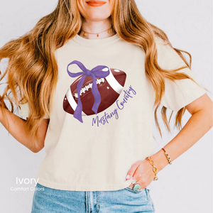 Comfort Colors Boxy Crop Mustang Country Bow Tee