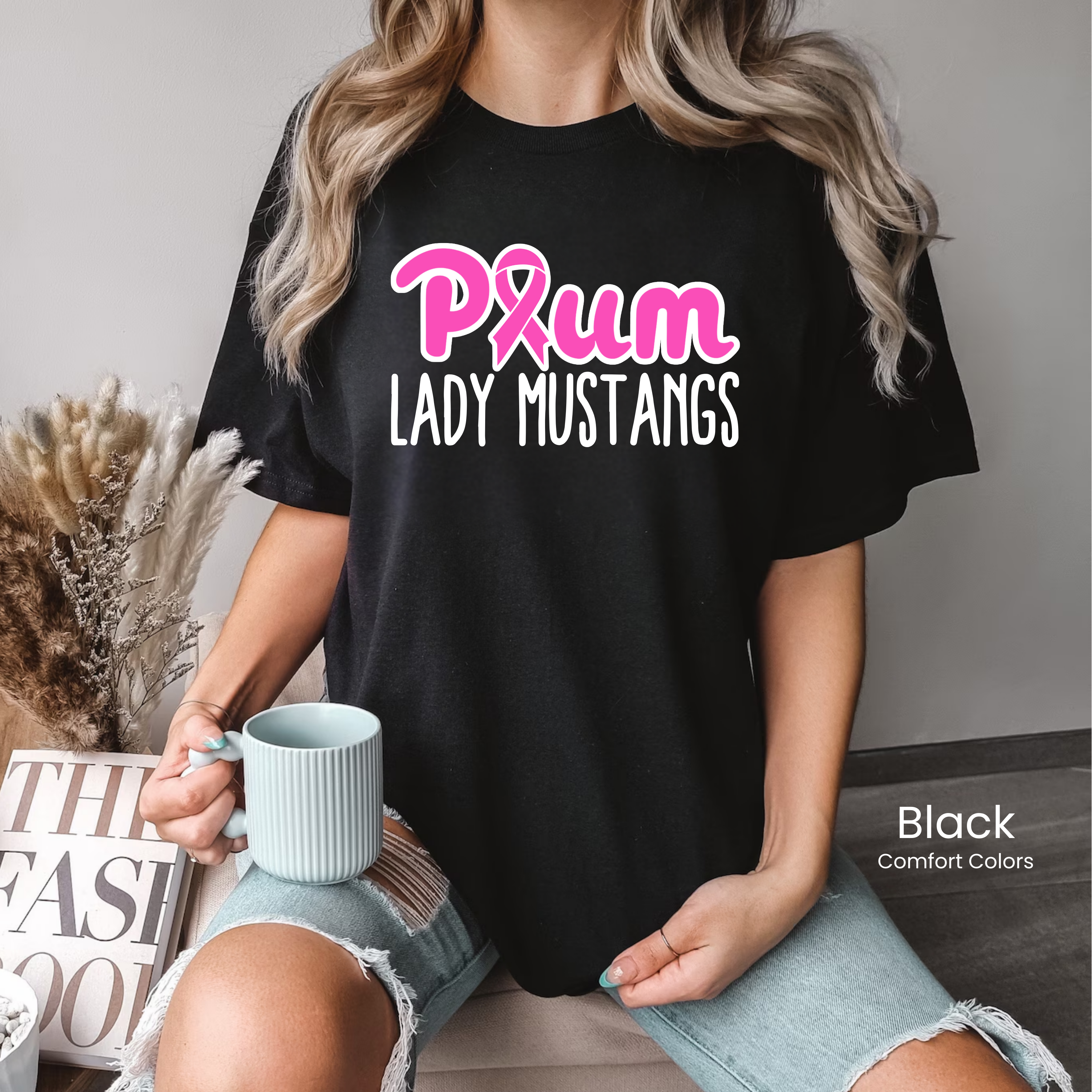 Comfort Colors Lady Mustangs Ribbon Tee