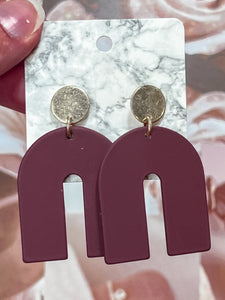 Under my Umbrella Drop Earrings in Burgundy