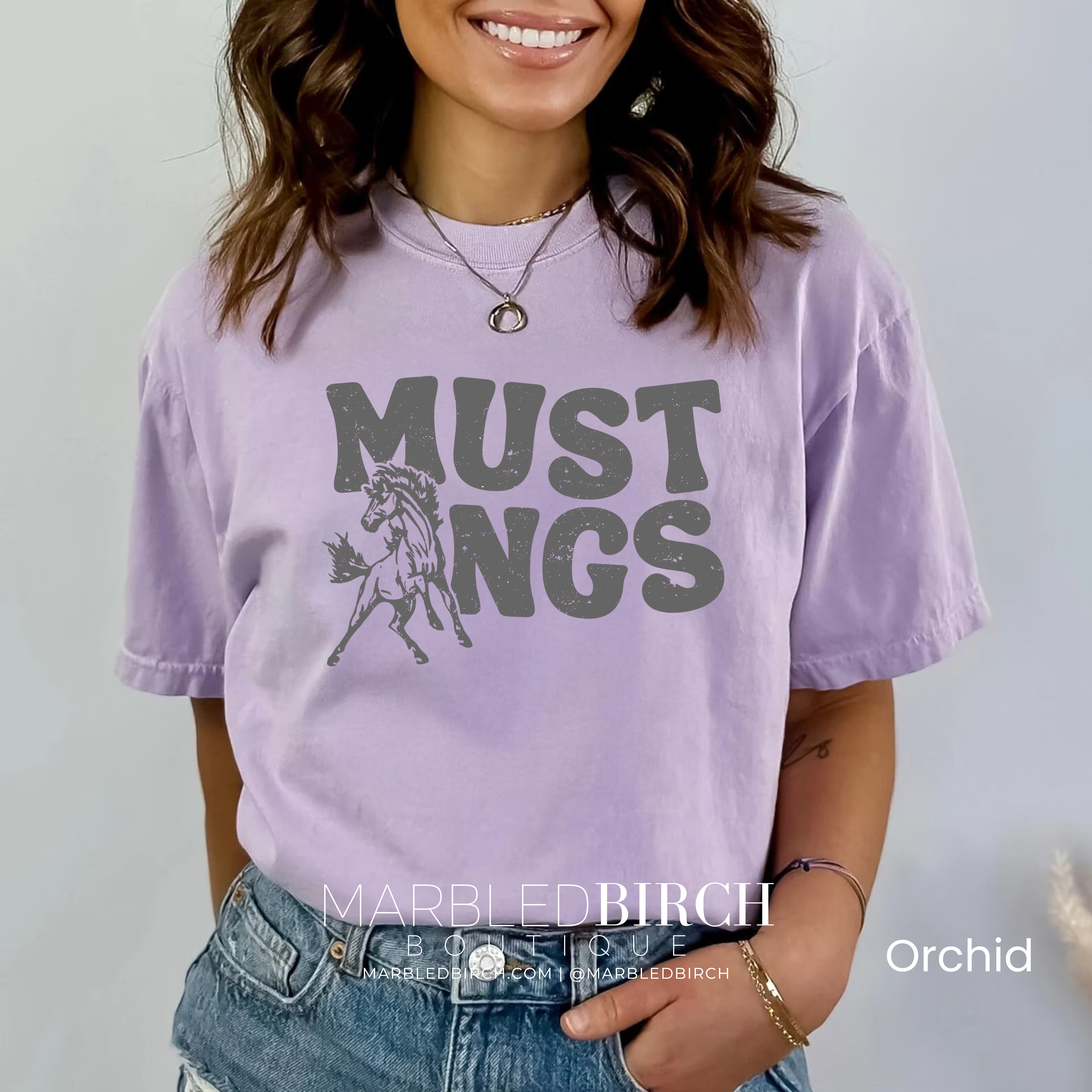 Groovy Mustangs Tee in Grey